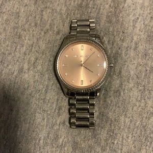 Michael Kors pink and silver watch